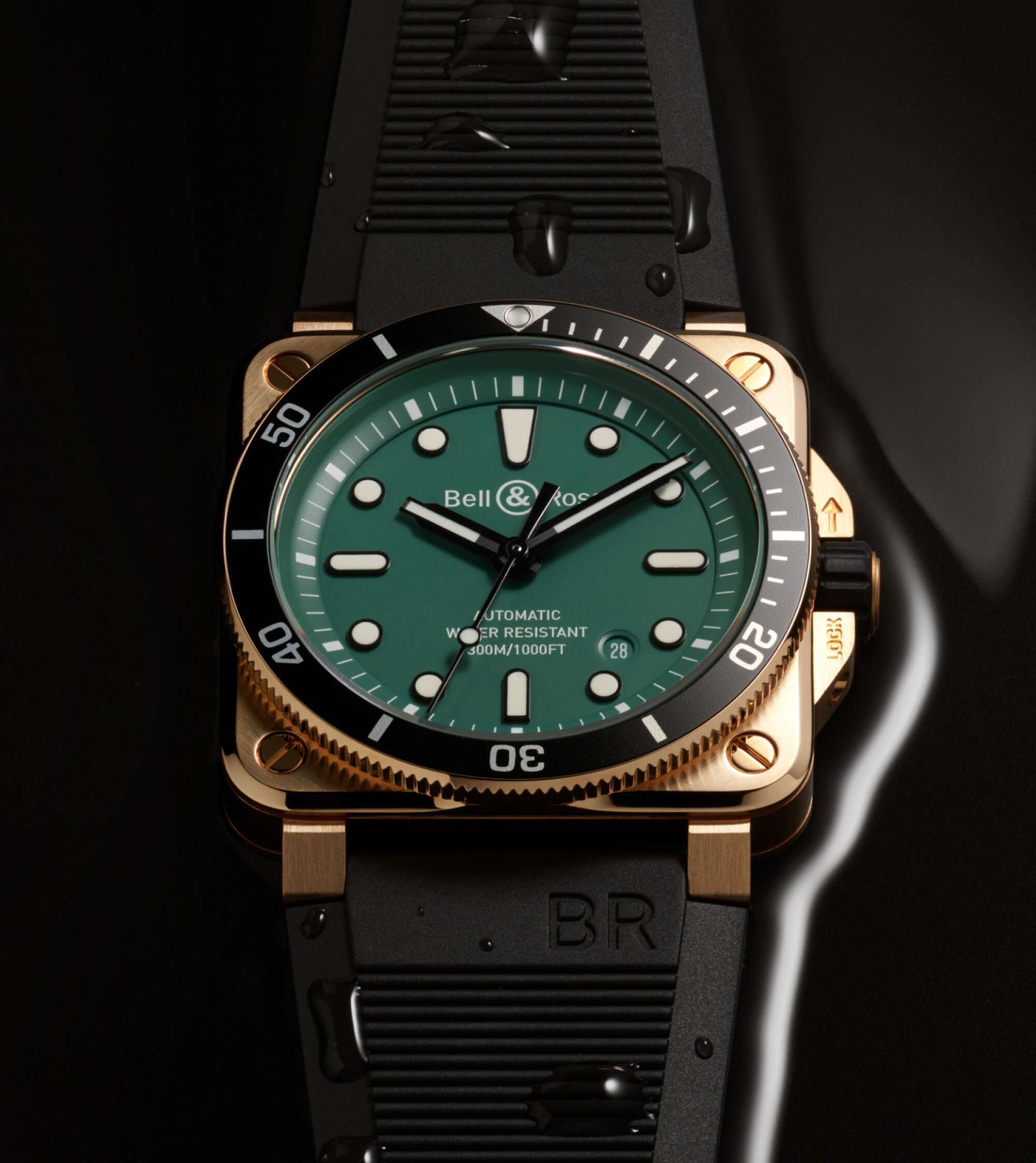 Bell & ross 2025 diver green bronze