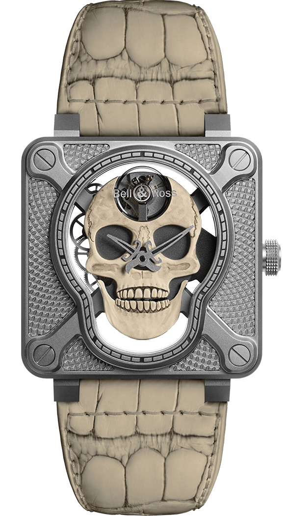 BR 01 LAUGHING SKULL WHITE