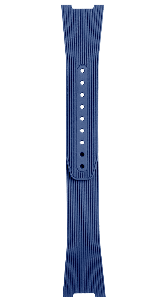 BR 05 CHRONO Blue grooved rubber strap